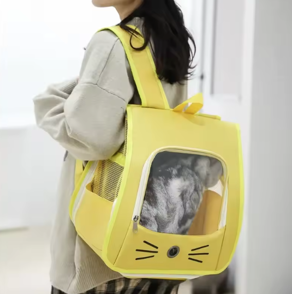 Pet Carrier Breathable Backpack Yellow