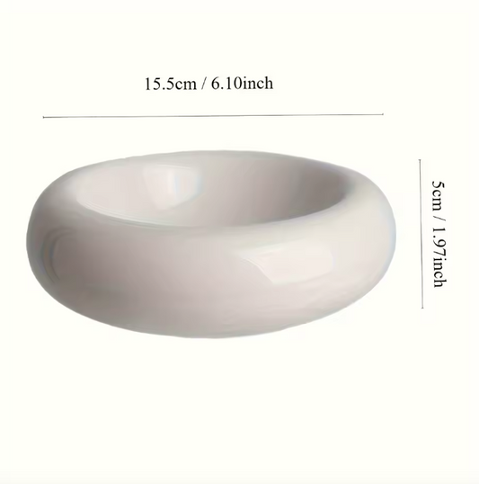 Pet Bowl Ceramic White