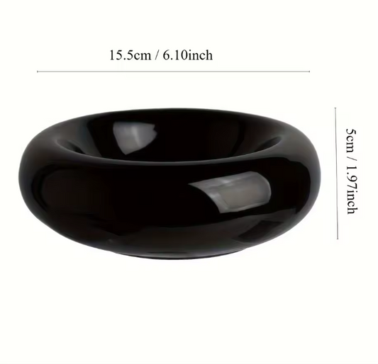 Pet Bowl Ceramic Black