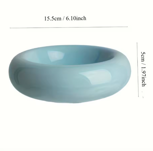 Pet Bowl Ceramic Blue