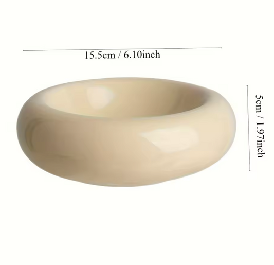 Pet Bowl Ceramic Beige