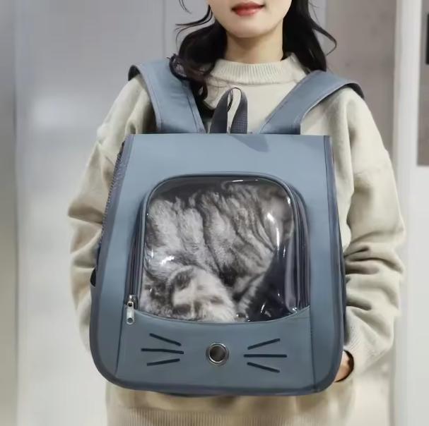 Pet Carrier Breathable Backpack Blue