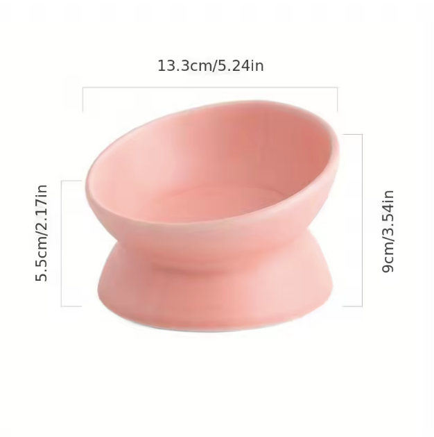Ceramic Raised Pet Bowl Pink